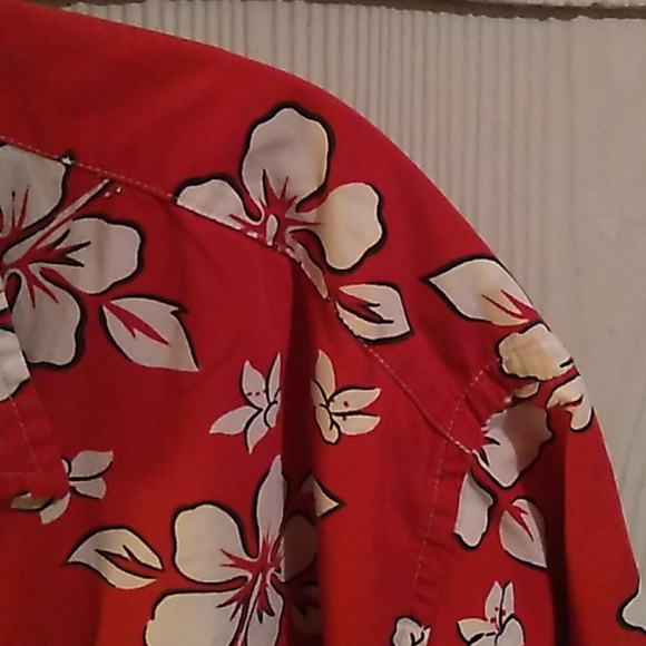 Flower print L Gap short sleeved men's button - Picture 2 of 4